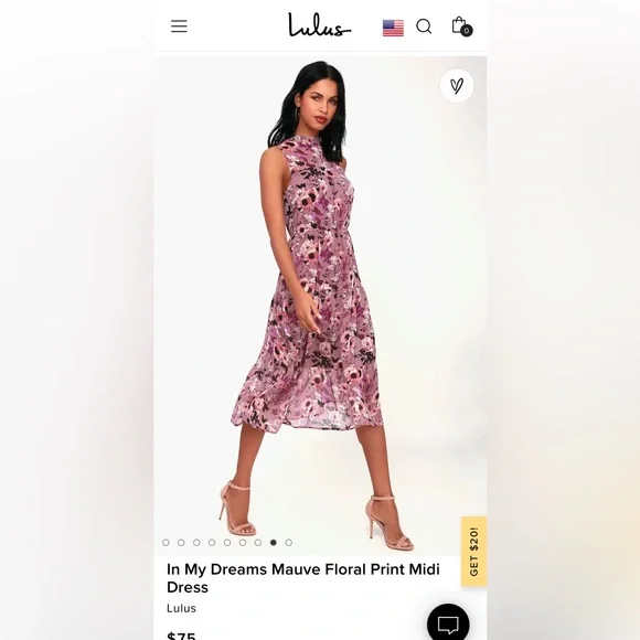 in my dreams mauve floral print midi dress Mauve Floral Print Midi Dress | Womens | Small (Available in 3X, 1X, M, L) | 100% Polyester